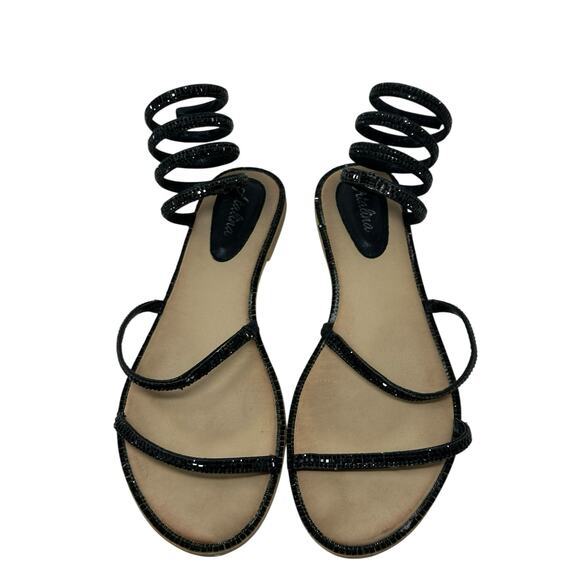 Atalina black rhinestones flat gladiator sandals size 11 - Picture 13 of 15